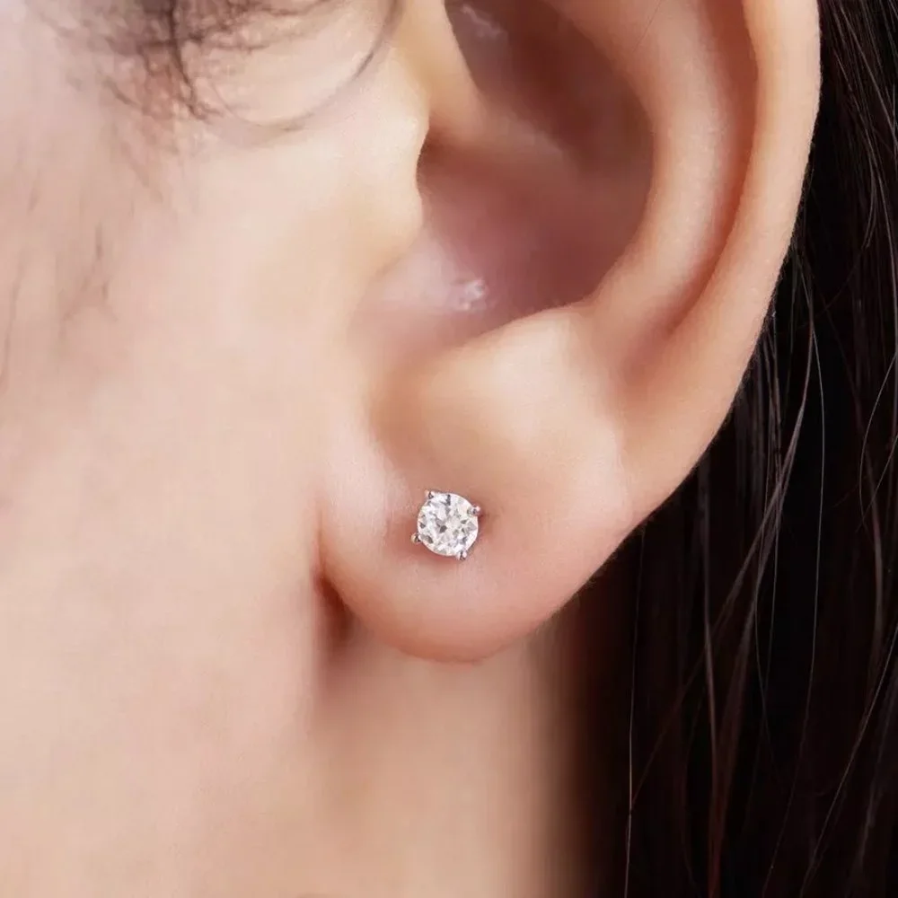 Certified 1ct. t.w. Diamond Brilliant Cut Stud Earrings - Picture 8 of 16